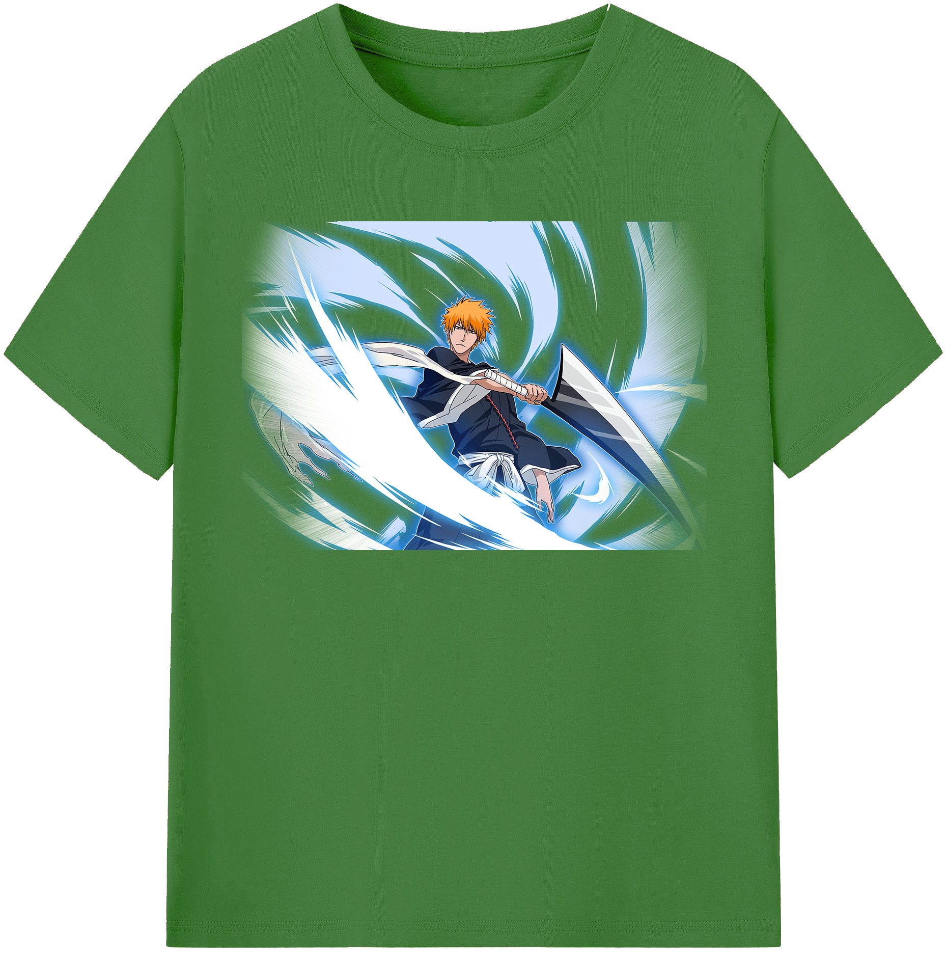 （画像用） ブリーチ 黒崎一護（くろさき いちご）BLEACH Kurosaki Ichigo レディースカジュアルプリントTシャツ（綿100％）